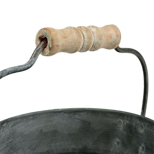 Floristik24 Bøtte sink, grønn Ø12cm H10cm