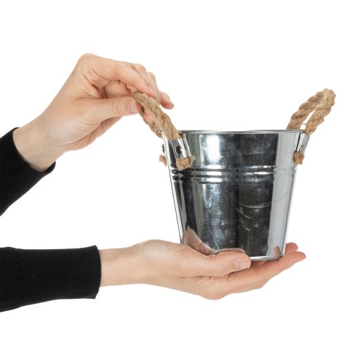 Bøtte med tauhåndtak Ø14 cm H12 cm | Floristik24.no