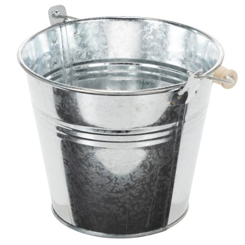 Bøtte Ø14cm H12cm 6 stk. sink, blank | Floristik24.no