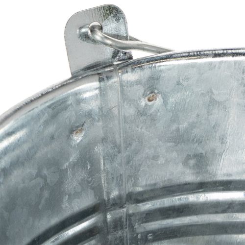 Bøtte Ø14cm H12cm 6 stk. sink, blank | Floristik24.no