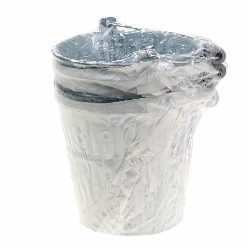 Floristik24 Sinkbøtte med flettet mønster grå Ø13cm H11,5cm 4stk