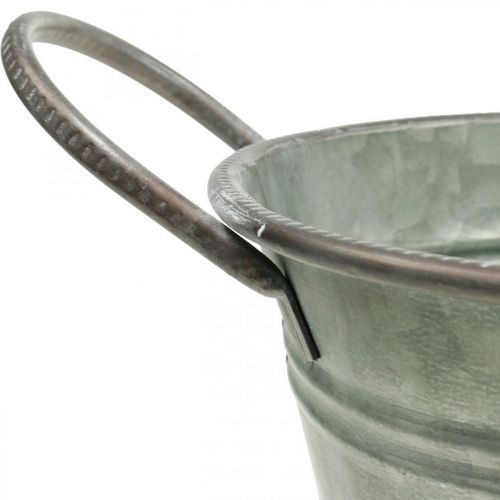 Floristik24 Planter kar, metallbeholder med håndtak, dekorskål L32cm H24cm