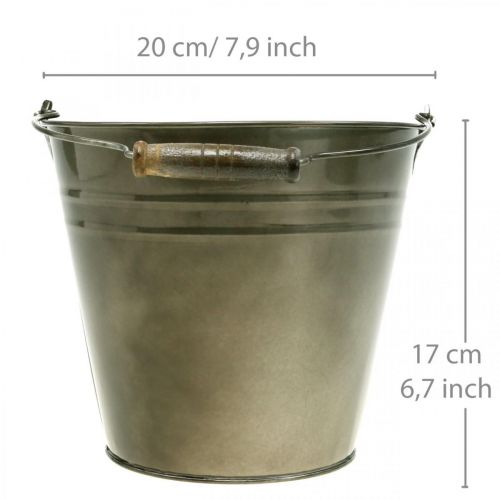 Floristik24 Metallkrukke, bøtte for planting, plantekasse Ø20cm H17cm