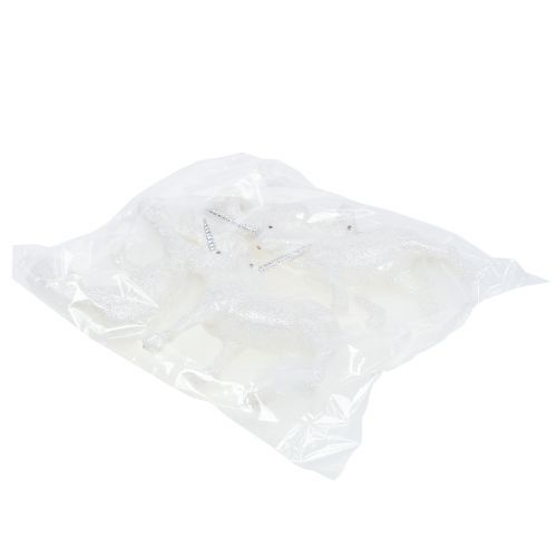 Floristik24 Enhjørning 12,5cm hvit med glitter 4 stk