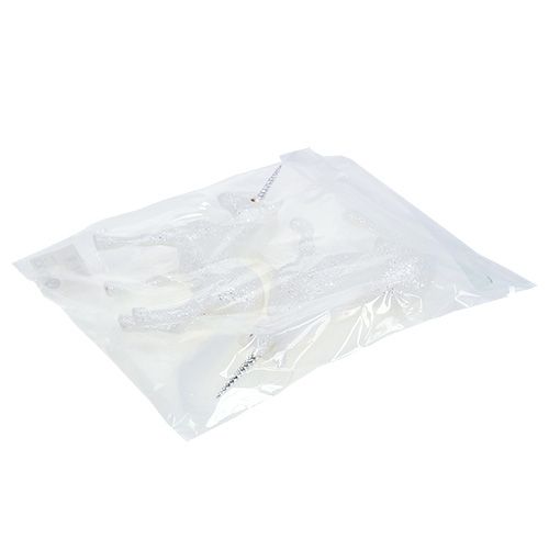 Floristik24 Enhjørning hvit med glitter 18cm 2stk