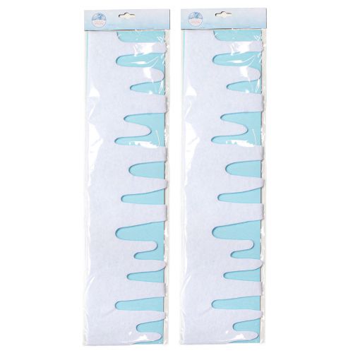 gjenstander Istappgirlander snøfleece vindusdekorasjon 15×180 cm 2 stk