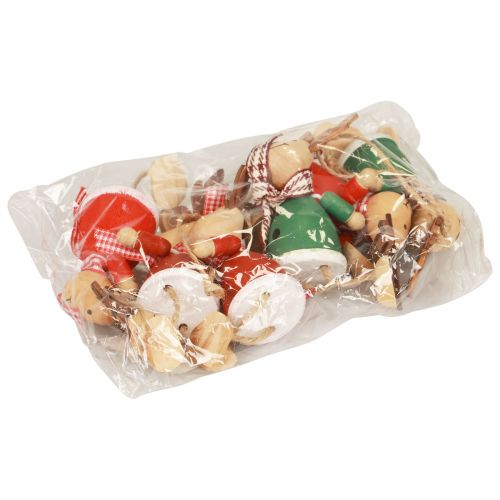 Floristik24 Elgdekorasjon tredekorasjonshenger julegrønn rød 10,5cm 6 stk