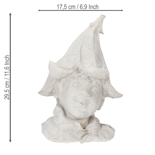 gjenstander Dekorativ gnomhodefigur for stilig hage- og stueinnredning, grå, 30 cm