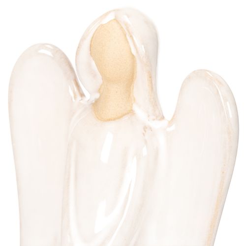 Englefigur med hjertedekorasjon i kremhvit, 23 cm | Floristik24.no