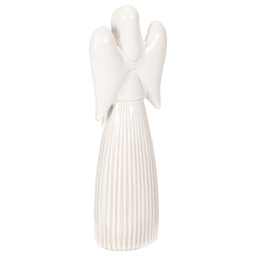 Englefigur med hjertedekorasjon i kremhvit, 23 cm | Floristik24.no