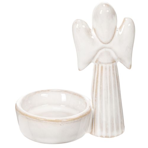 Engleskåldekorasjon med liten figur og rund telysholder 10 cm 3 stk | Floristik24.no