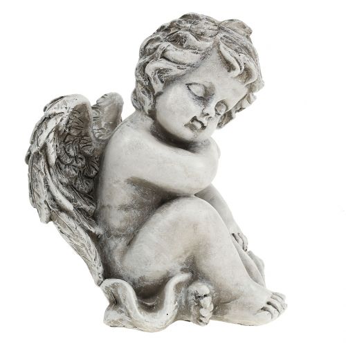 Minnefigur sovende engelgrå 16cm 2stk