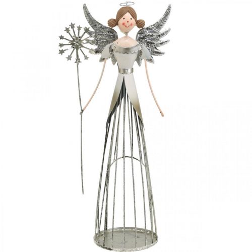 Floristik24 Englefigur metall, lanterne jule H31,5cm