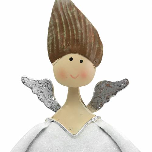 Floristik24 Dekorativ engletrio metall hvit, glitter Ø10 / 11,5 / 7cm H28,5 / 18 / 21cm 3stk