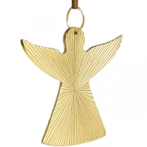 gjenstander Dekorativ engel, metall anheng, julepynt gyllen 9 × 10cm 3 stk