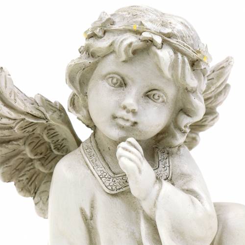 Floristik24 Dekorativ englesitting med LED-lys 14cm x 8,5cm