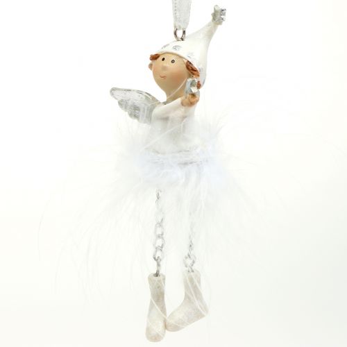 Floristik24 Engel å henge hvit 11cm 4stk