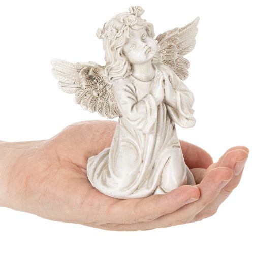 Englefigur som ber, gravdekorasjon, sittende, 13 cm, 2 stk. | Floristik24.no