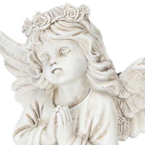 Englefigur som ber, gravdekorasjon, sittende, 13 cm, 2 stk. | Floristik24.no