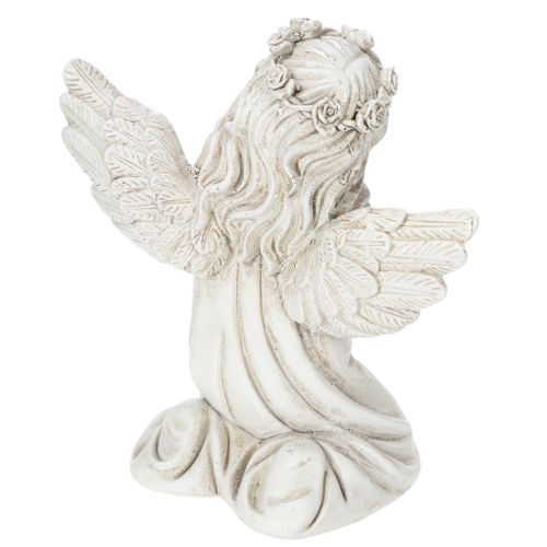 Englefigur som ber, gravdekorasjon, sittende, 13 cm, 2 stk. | Floristik24.no