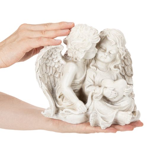 Engledekorasjon Barne Engelpar med Hjerteskulptur 24cm | Floristik24.no