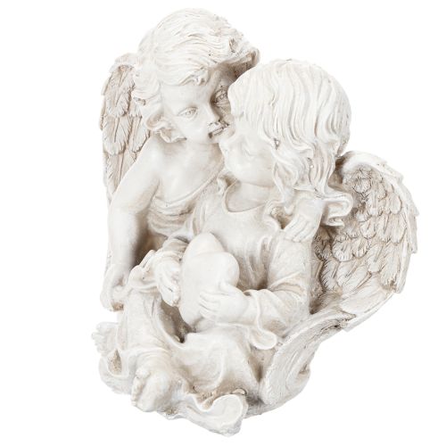 Engledekorasjon Barne Engelpar med Hjerteskulptur 24cm | Floristik24.no