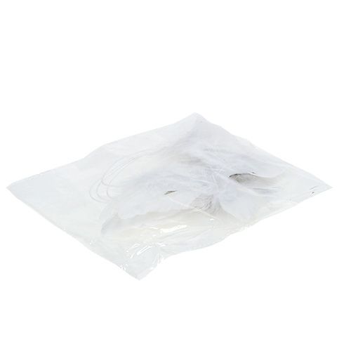 Floristik24 Englevinger å henge hvite 16cm 4stk