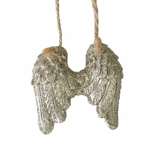 Floristik24 Englevinger å henge i gullglitter 5cm × 5,2cm 12stk