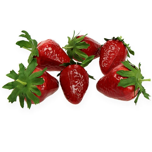 Floristik24 Kunstige jordbær rød rumpe. 33St