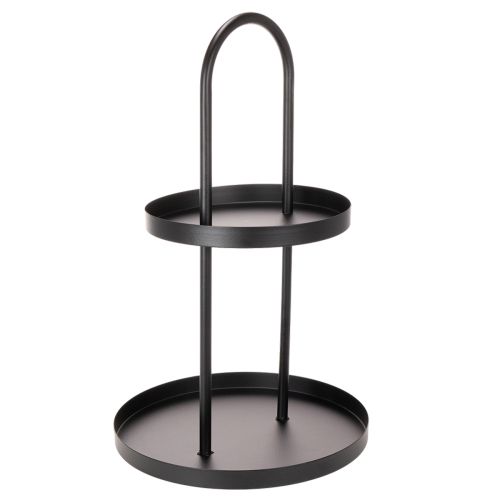 Rundt dekorativt metallbrett med to nivåer, 58 cm