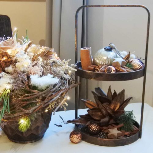 Floristik24 Kakestativ vintage dekorativ brettbordhylle metall H53cm Ø28cm