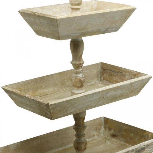 Floristik24 Kakestativ stort hvitnet tre borddekorasjon butikkvindudekor 62x50x31cm