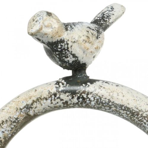 Floristik24 Kakestativ Metall Vintage Look Shabby Grå Shade med Bird H60cm