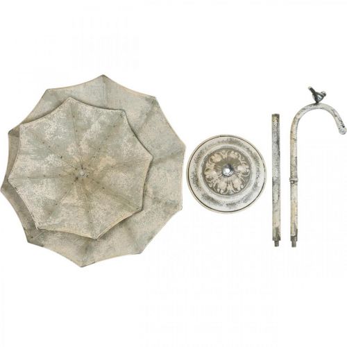 Floristik24 Kakestativ Metall Vintage Look Shabby Grå Shade med Bird H60cm