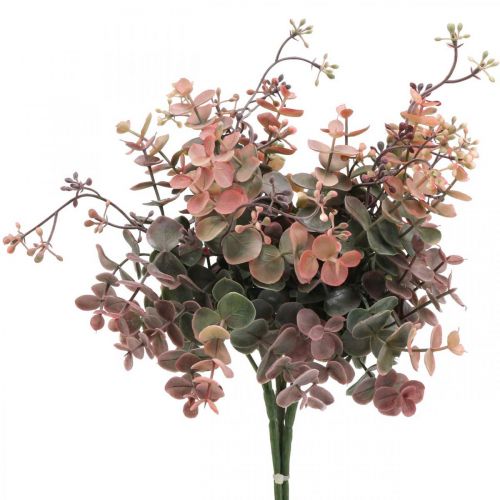 Floristik24 Eucalyptus Bush Kunstig Eucalyptus Rød Grønn 25cm 3stk