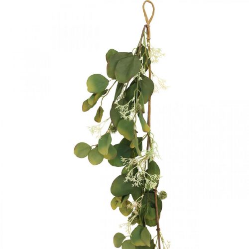 Floristik24 Kunstig eukalyptuskrans med tistler høstdekor 150cm
