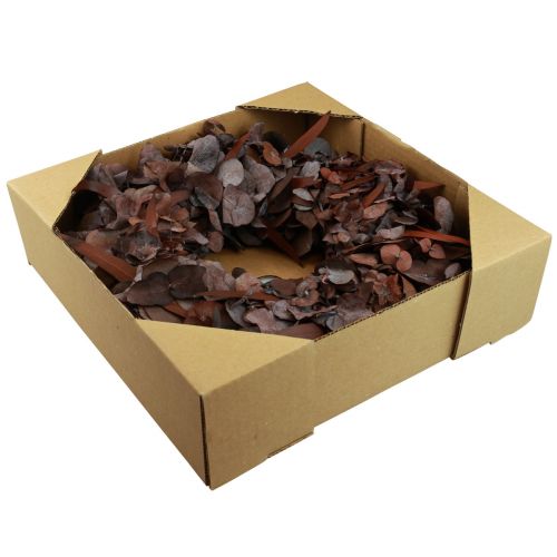 Floristik24 Eukalyptuskrans naturkrans eukalyptus bevart rød Ø33cm