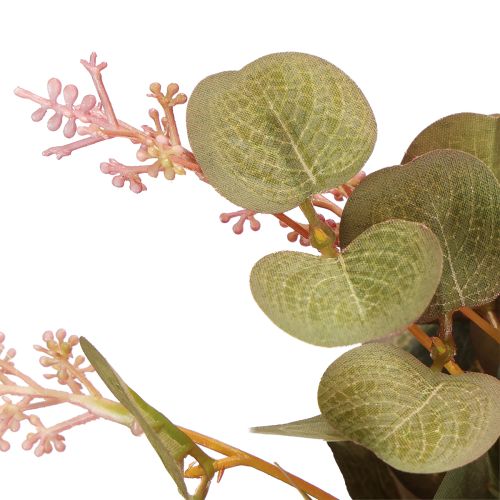 gjenstander Kunstige eukalyptusgrener med rosa blomster, 45 cm, 3 stk.