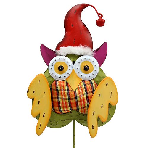 Floristik24 Ugle som blomsterstang fargerik 16cm L48cm 3stk