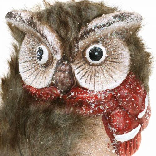 Floristik24 Dekorativ Ugle Keramikk med Skjerf Dekorfigurer Vinter H15cm 2 stk