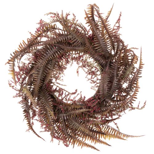 Kunstig krans med bregnegrener, høstdekorasjon, 35 cm