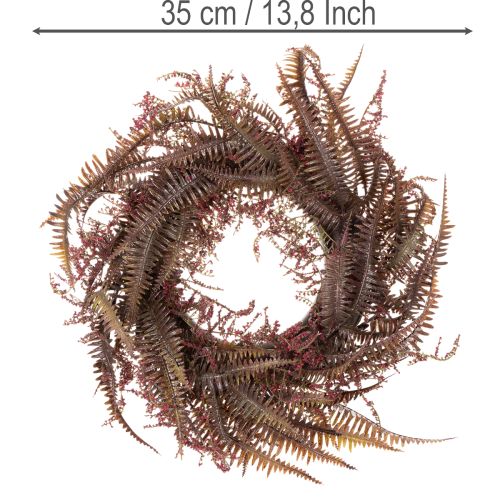 Kunstig krans med bregnegrener, høstdekorasjon, 35 cm | Floristik24.no