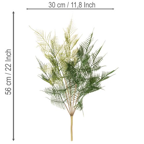 Kunstig bregnegrendekorasjon, grønn, naturtro, 56 cm | Floristik24.no