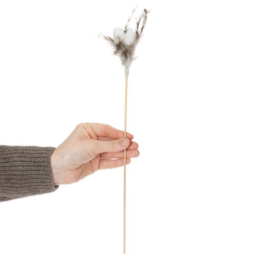 gjenstander Dekorative fjærgrenpinner med naturlige fjær, påskedekorasjon for elegante arrangementer, 37 cm, 12 stk.