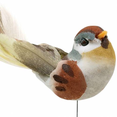 gjenstander Bird on wire 5,5 cm farget 9stk