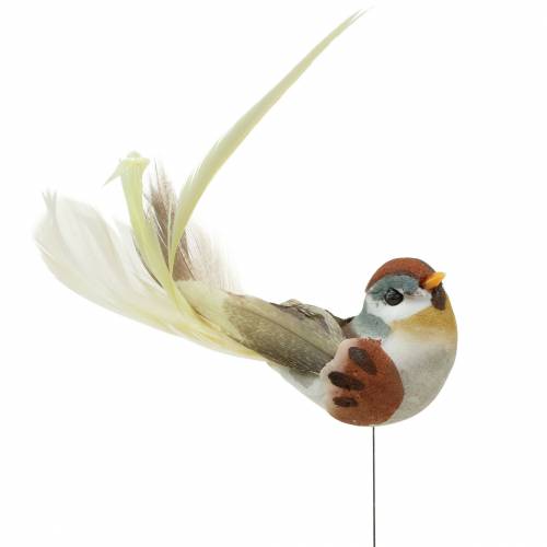 Floristik24 Bird on wire 5,5 cm farget 9stk