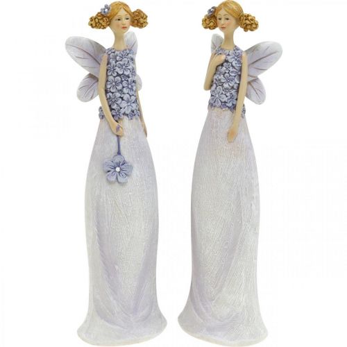 Floristik24 Blomsterfeer, vårdekorasjon, blomsternisser fiolett H19/19,5cm sett med 2 stk.