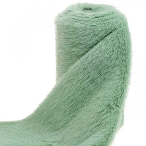 Floristik24 Dekorativ pelsbånd grønn faux fur mintpels bordløper 15 × 150cm
