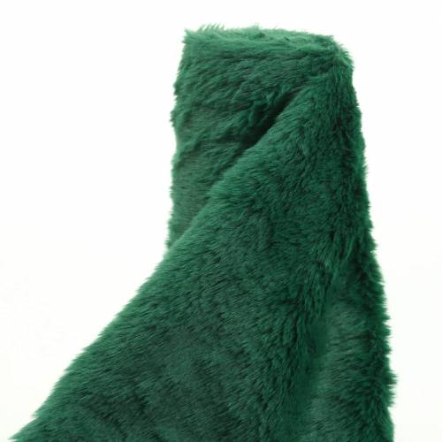 Floristik24 Dekorativt pelsbånd mørkegrønt 20cm x 200cm