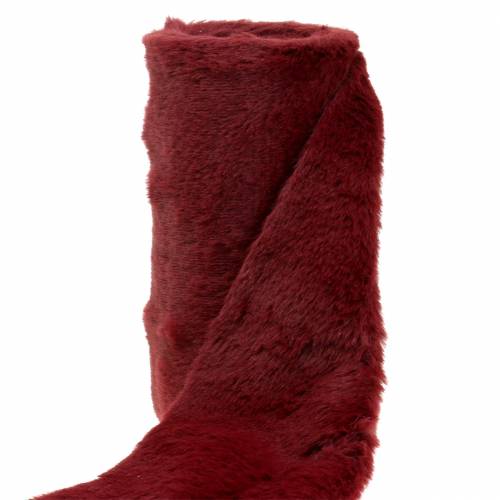 Dekorativt pelsbånd mørkerød 15cm x 200cm